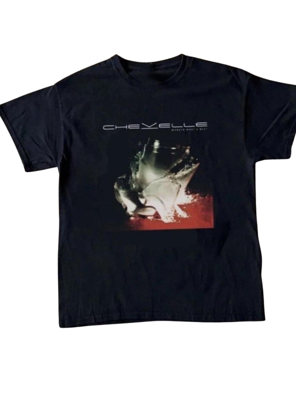 Gildan Black Chevelle Graphic Tee with Red Accent